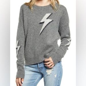 Rails Cashmere Soft Wool Blend Lightning Bolt Gray Sweater Luxury Soft Size XS